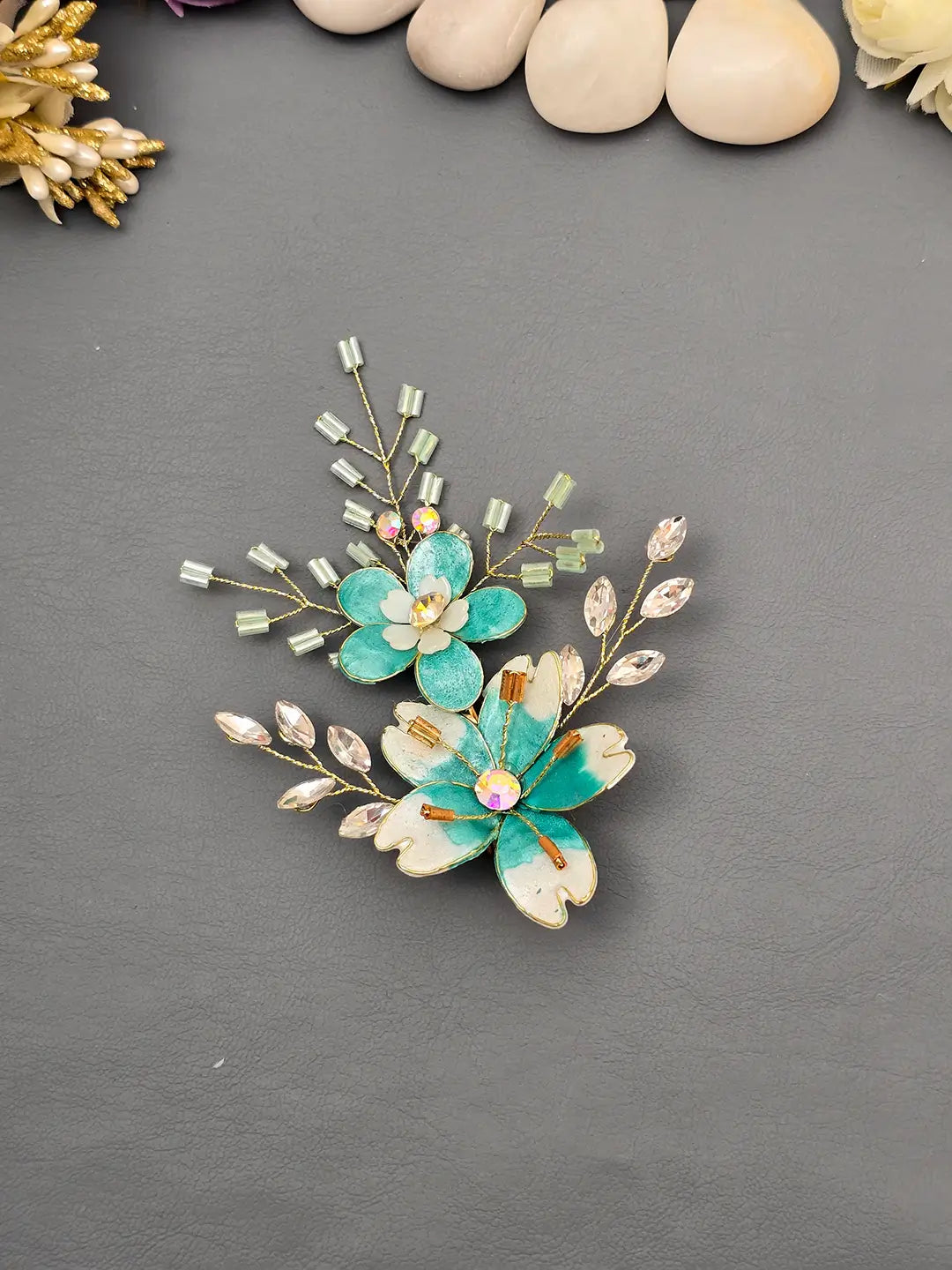 Modern Ethnic Resin Flower Hair Pin for Wedding – Twinsho Collection