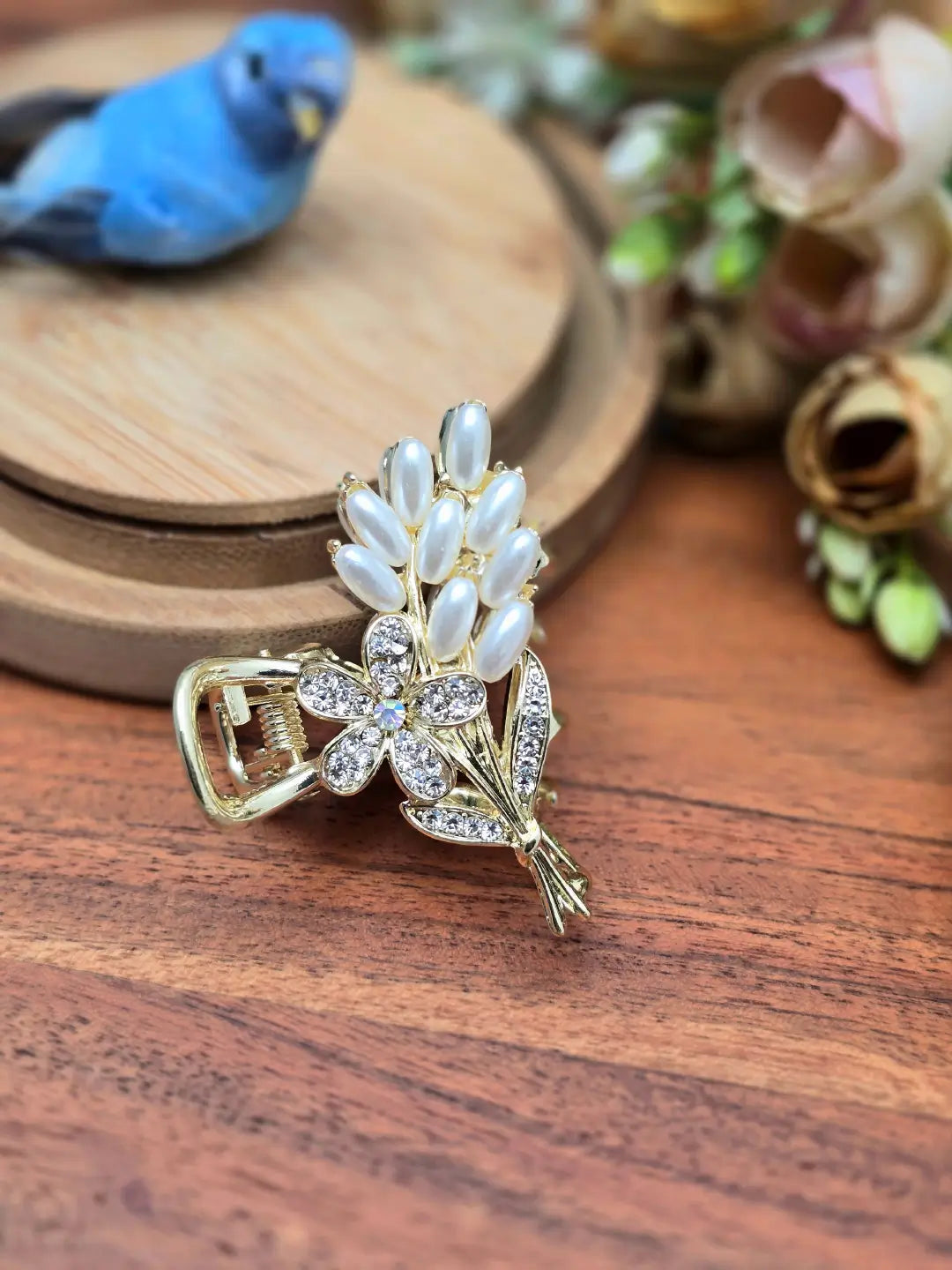 Floral Pearl Hair Clutcher Clip for Ethnic Hairstyles Twinsho Trends