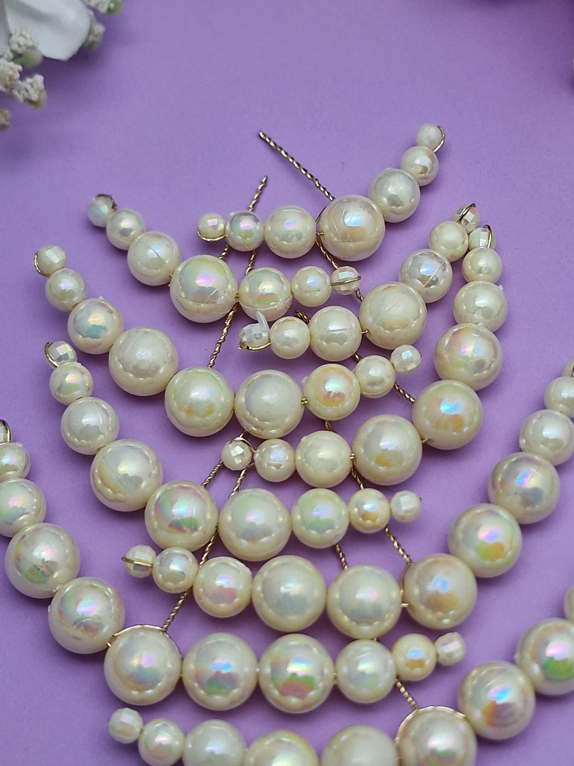 Iridescent Pearl Cascade Hair Pin