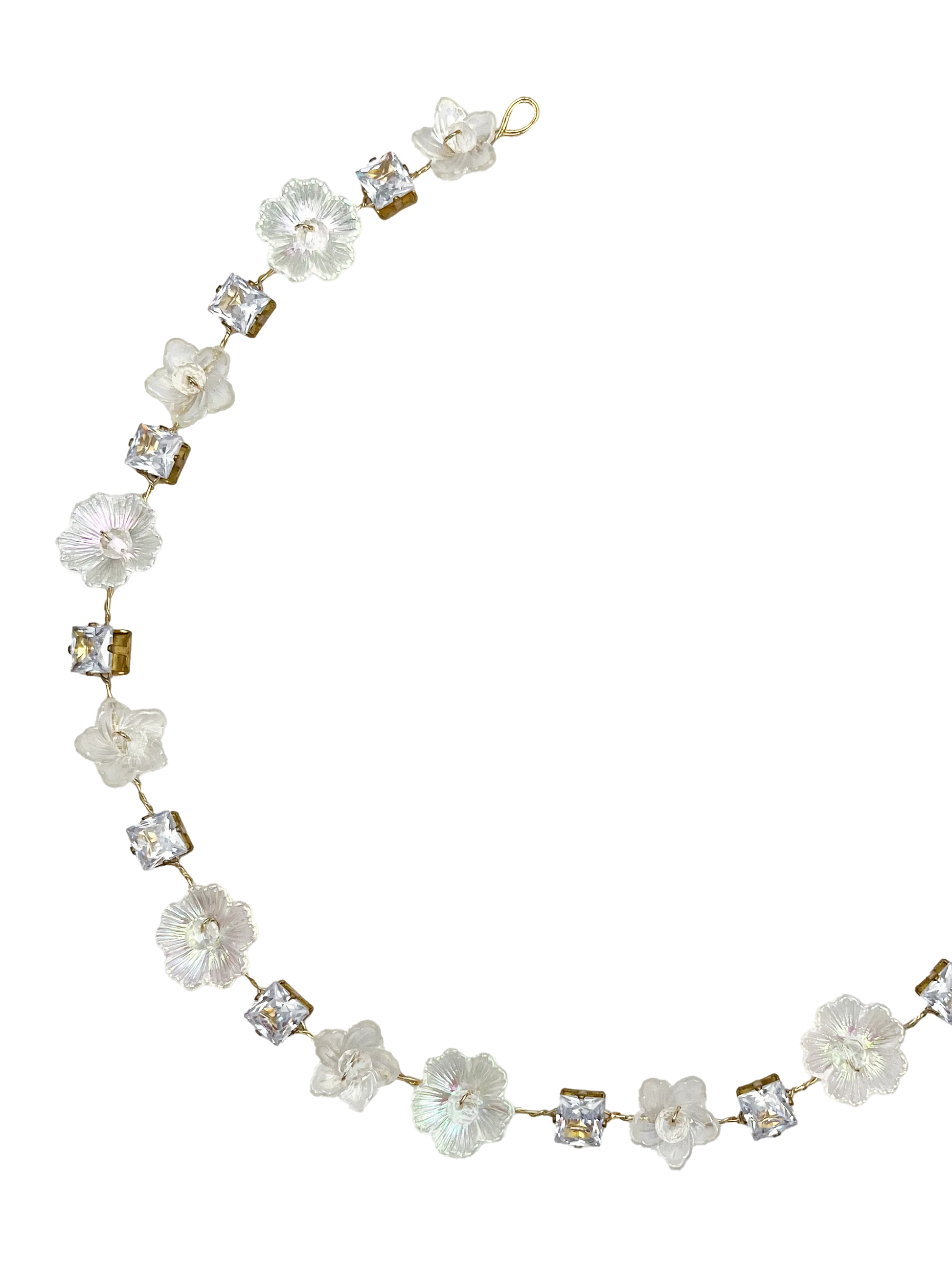 Rainbow Two Floral Diamond Hair Vine