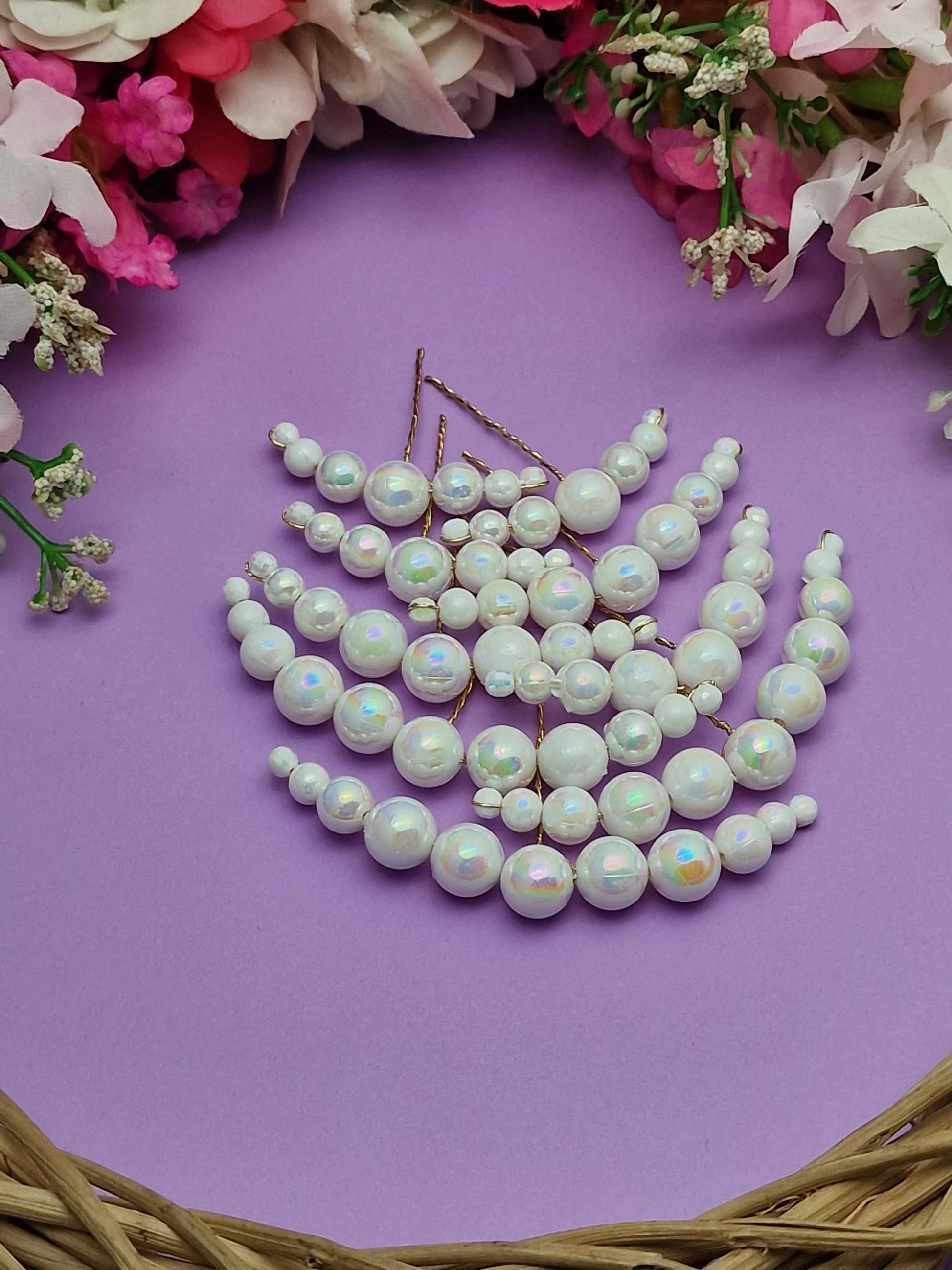 Iridescent Pearl Cascade Hair Pin