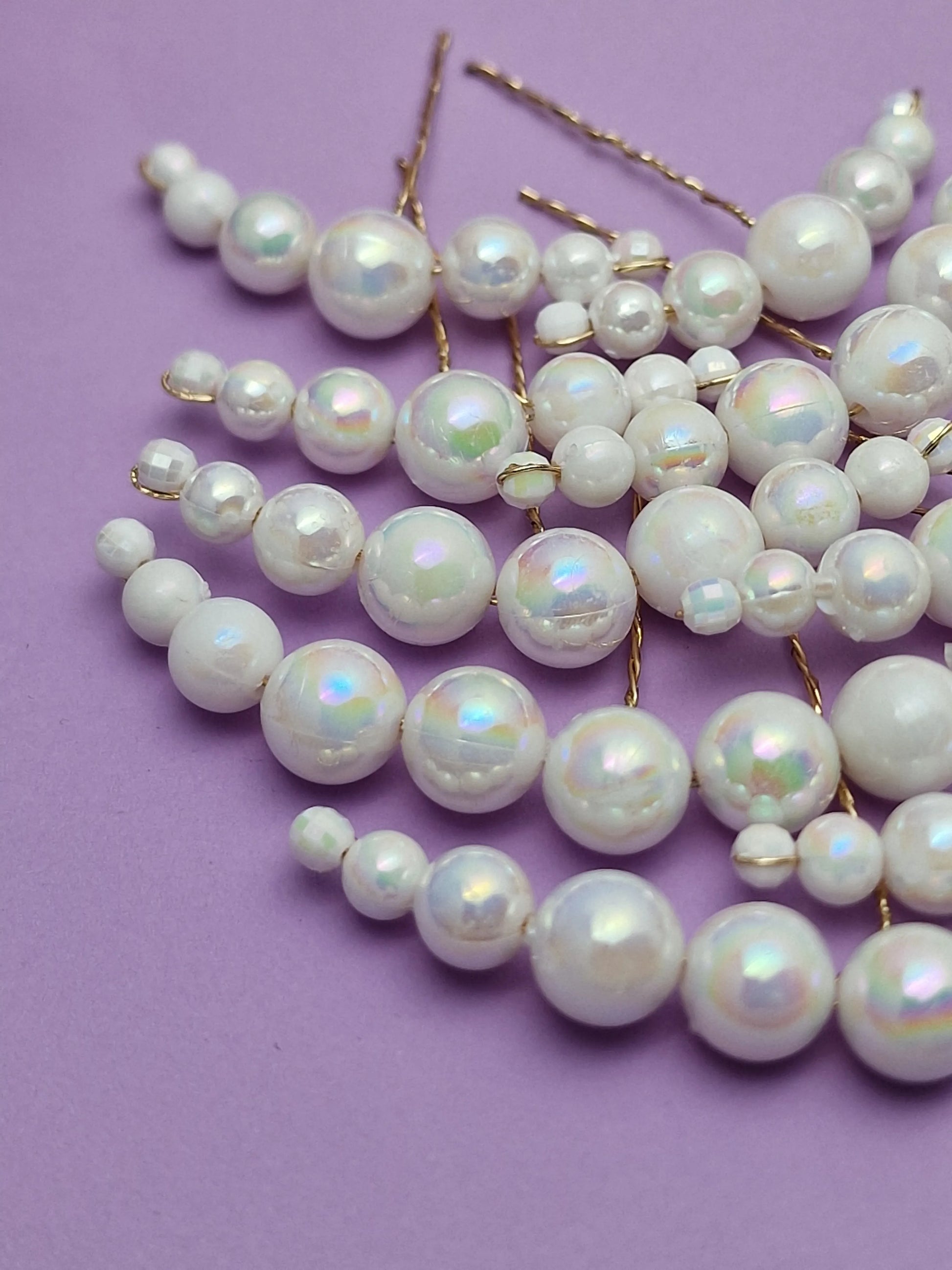 Iridescent Pearl Cascade Hair Pin