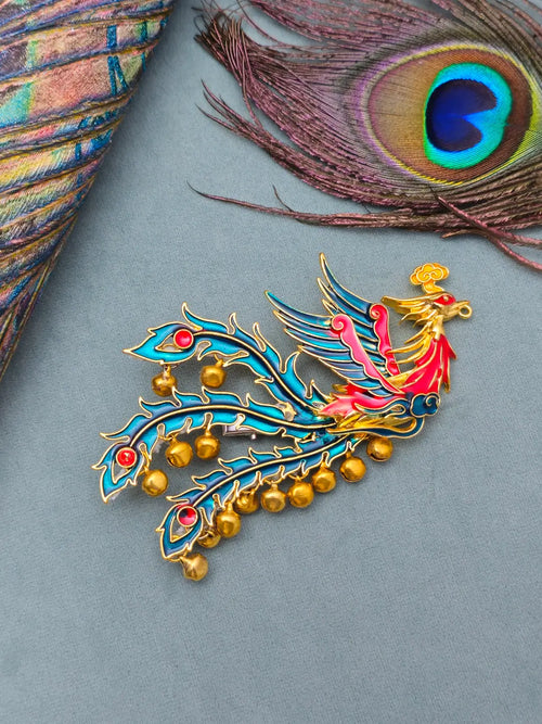Peacock Fire Hair Clip