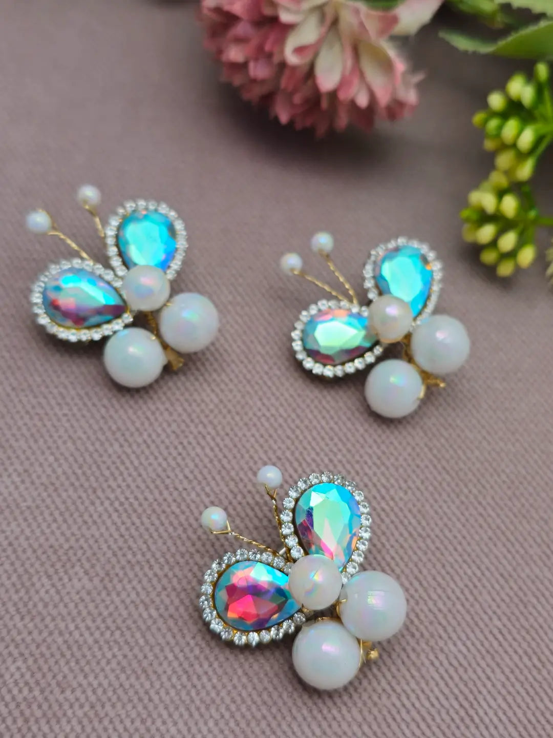 Shimmering Butterfly Jewel Hair Pin