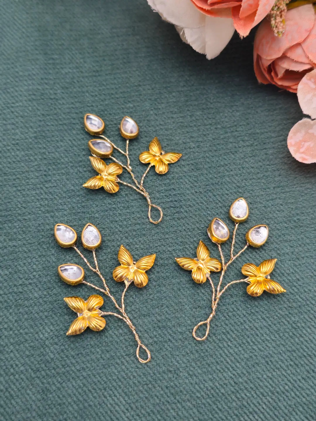 Kundan Butterfly hair pin