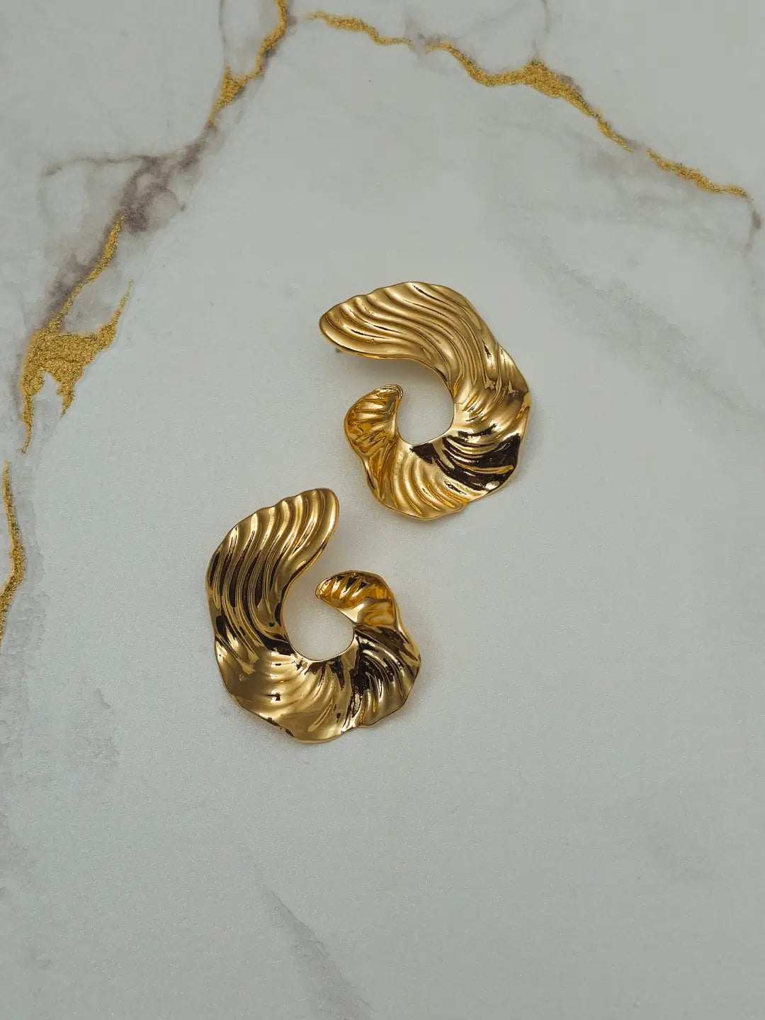Golden Wave Earring