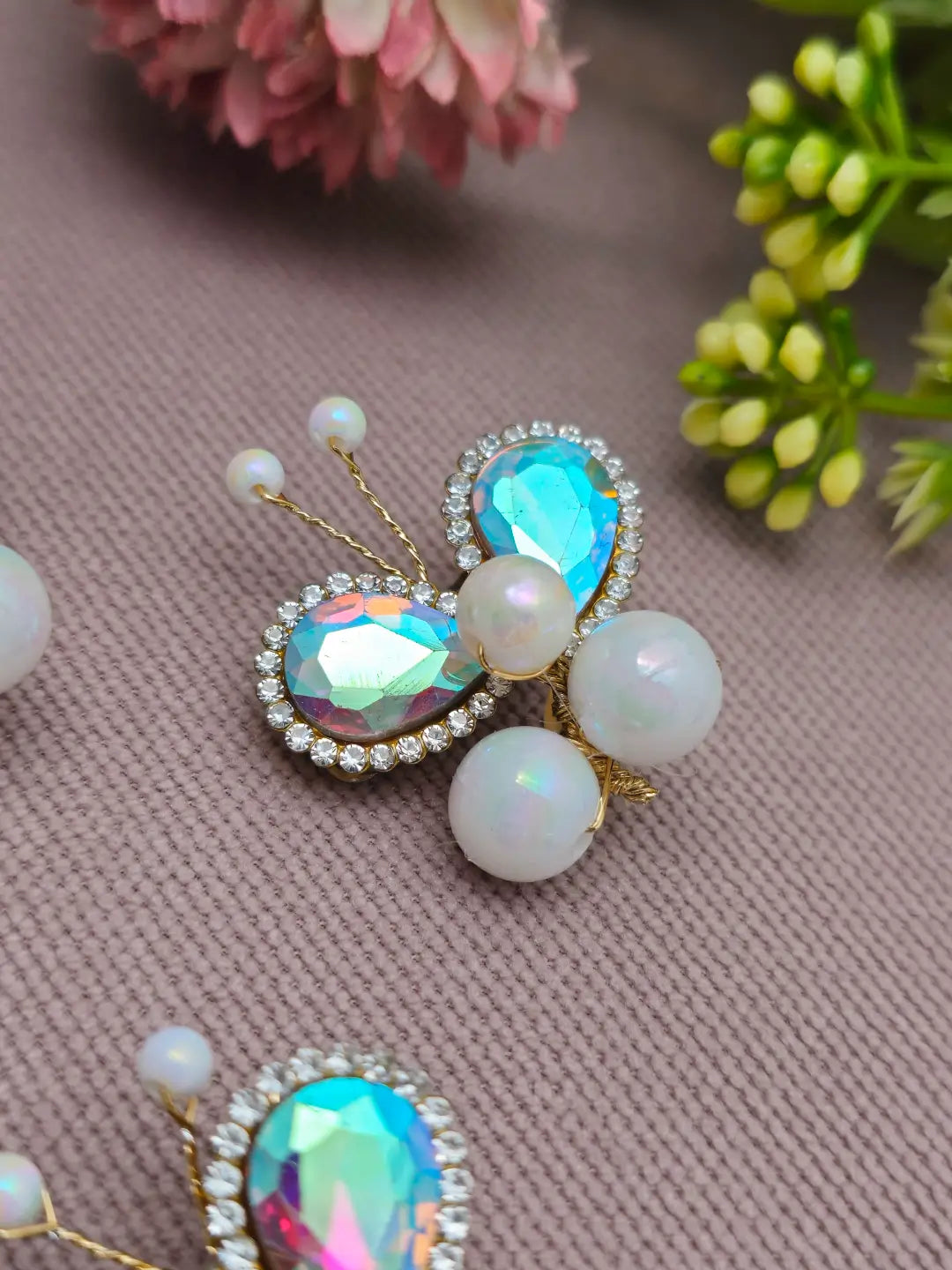 Shimmering Butterfly Jewel Hair Pin
