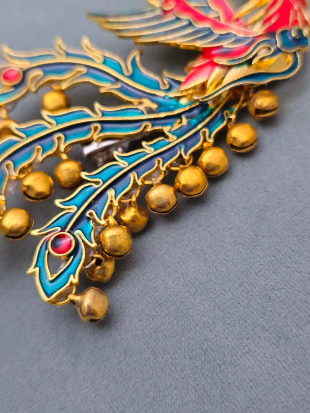 Peacock Fire Hair Clip