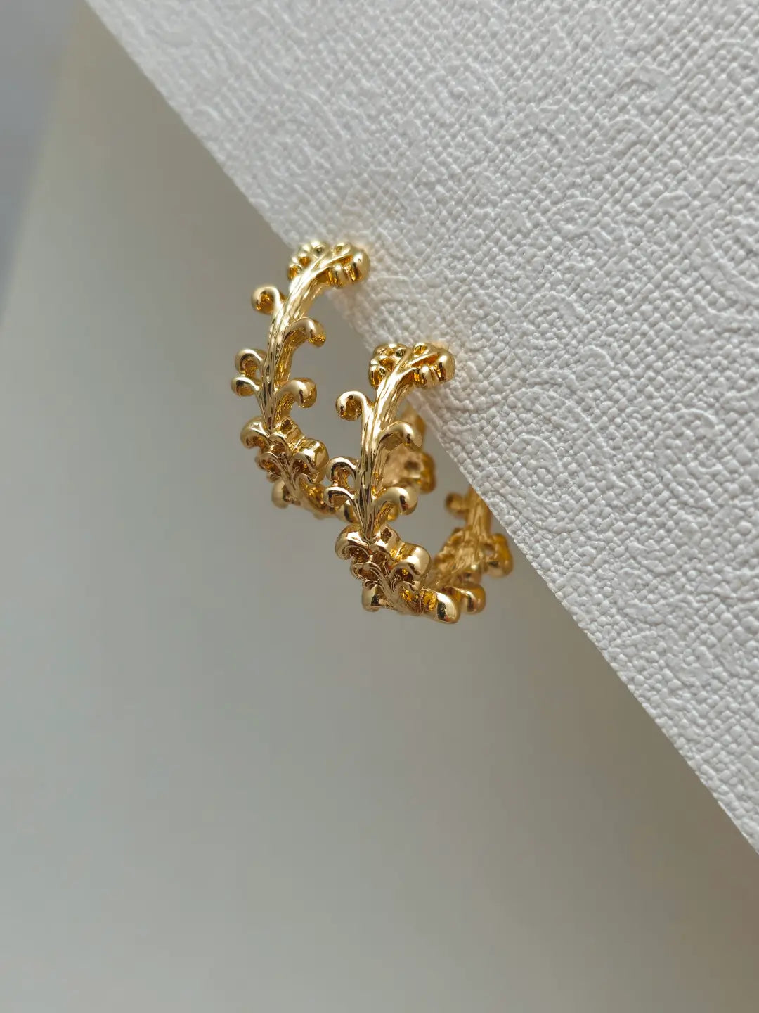 Vintage Vine Hoop Earring