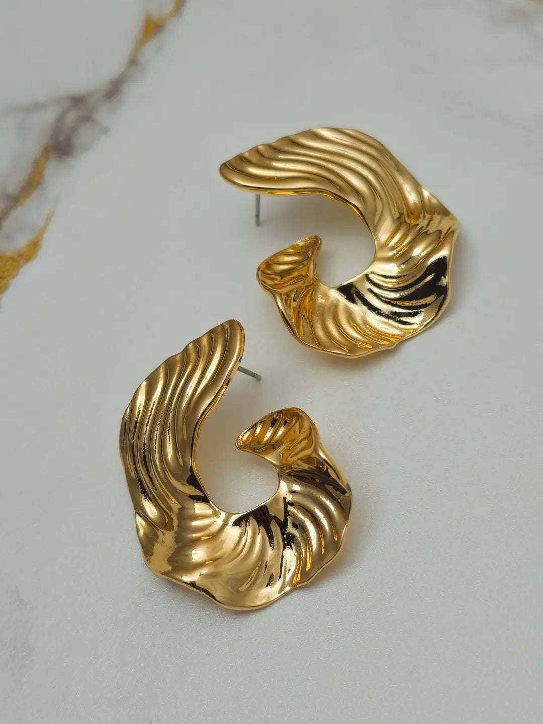 Golden Wave Earring