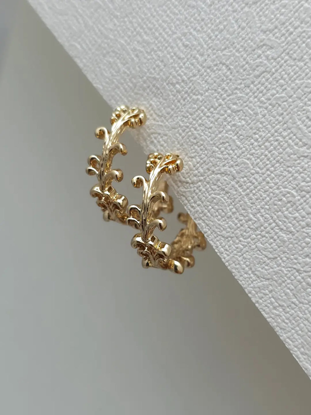 Vintage Vine Hoop Earring