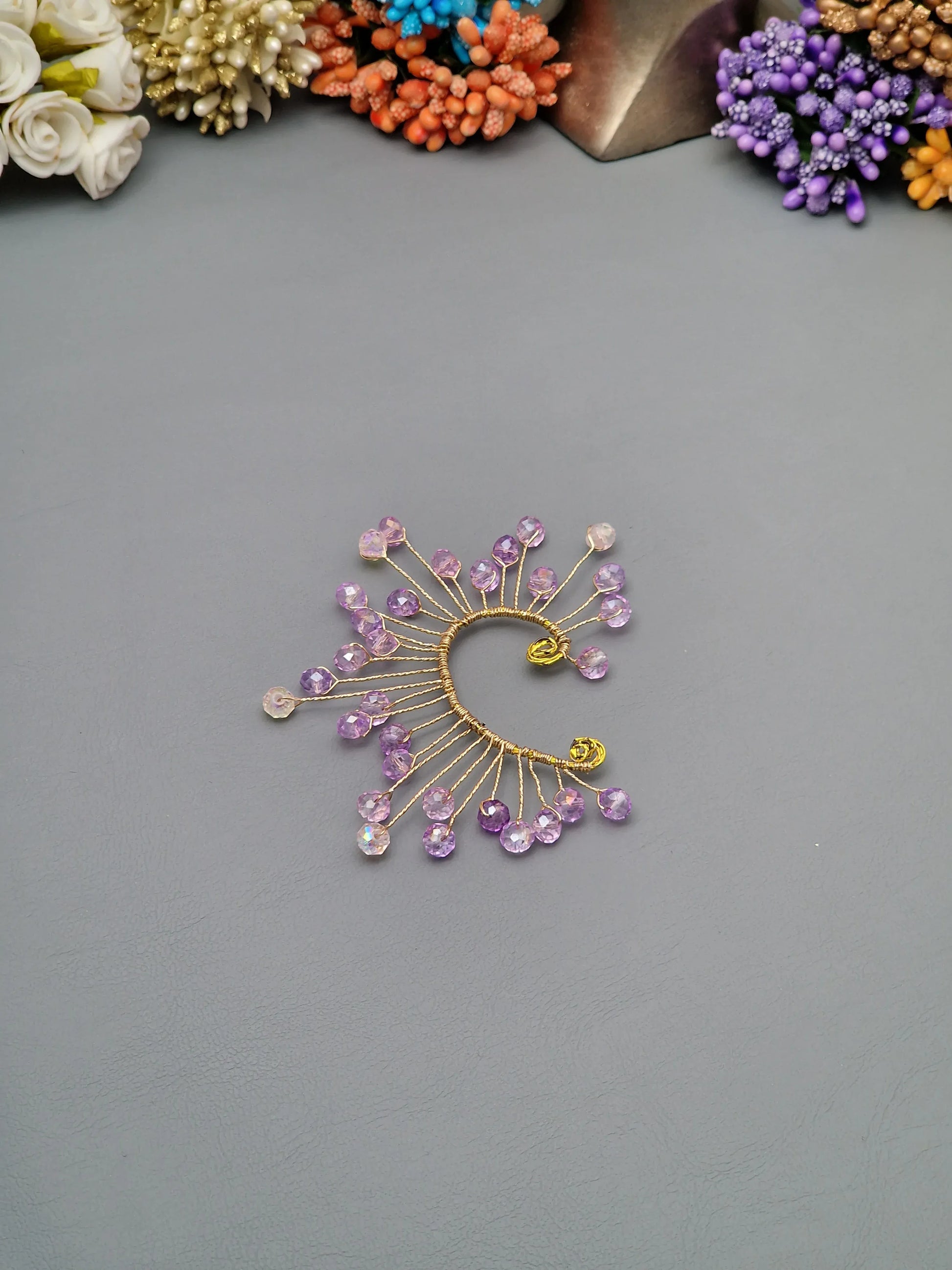 Celestial Radiance Spiral Earcuffs