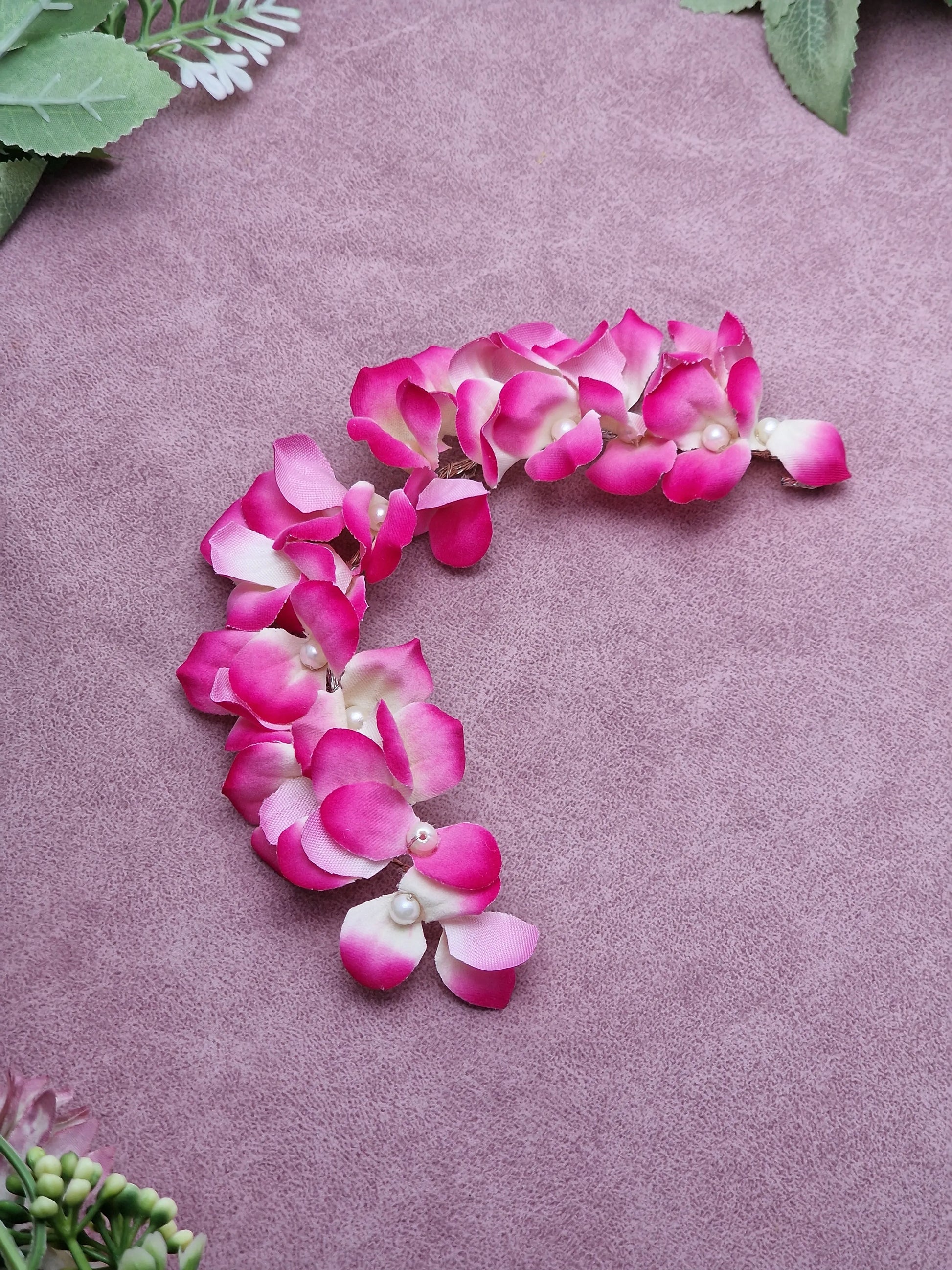 Pink Blossom Hair Vine