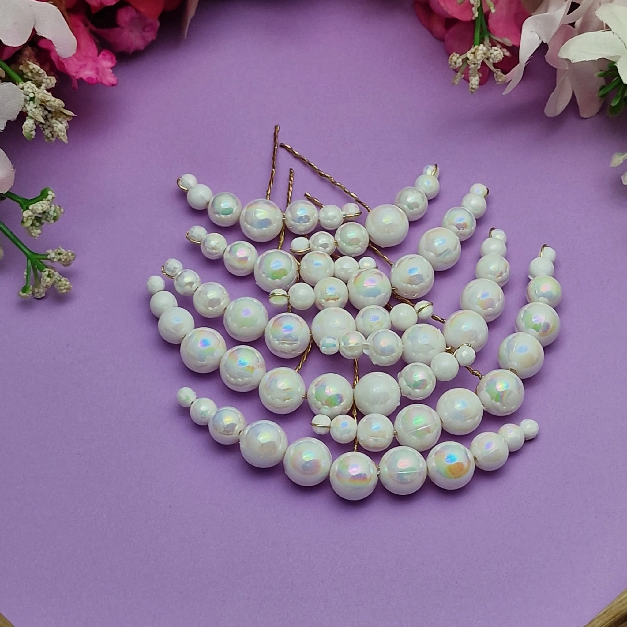 Iridescent Pearl Cascade Hair Pin