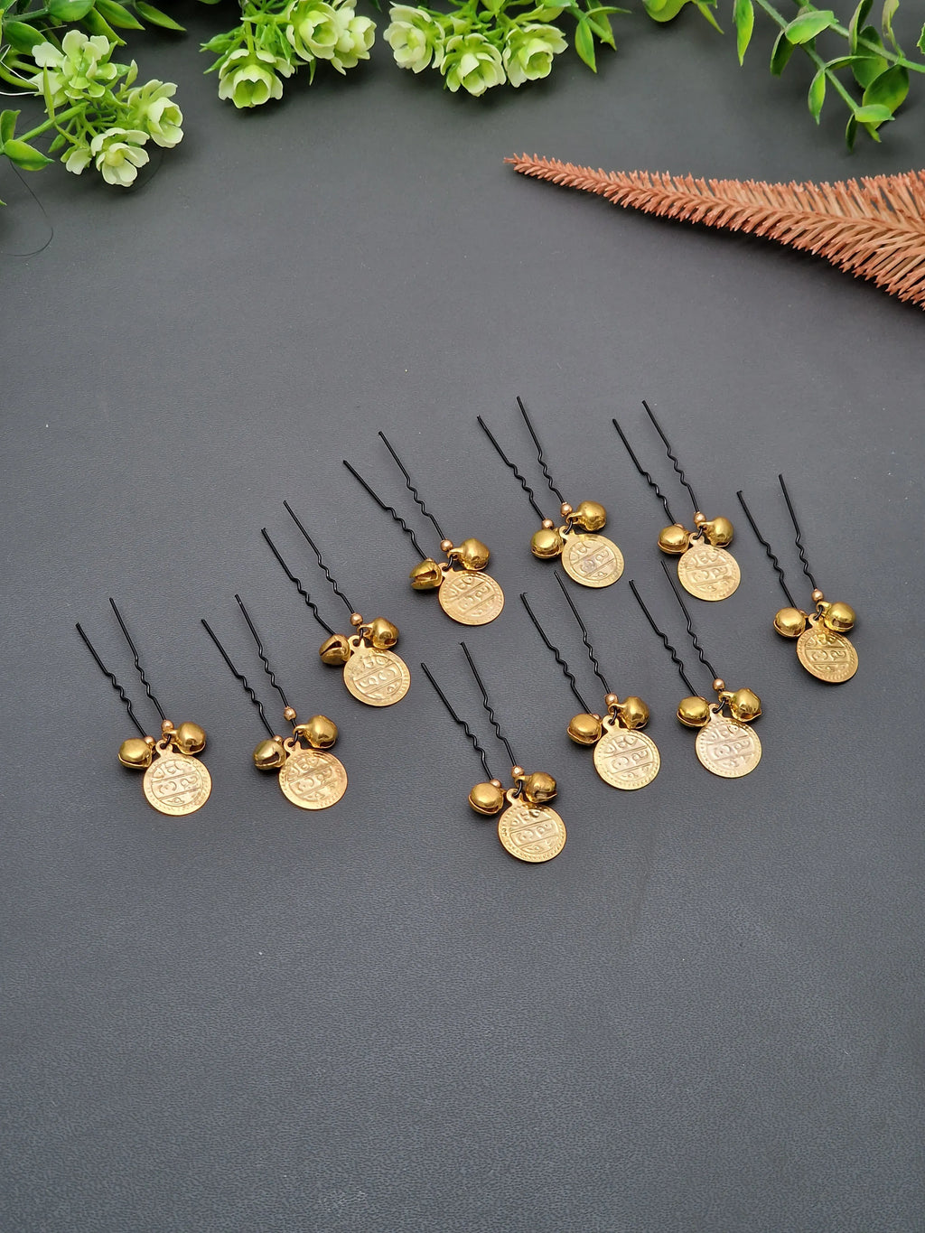 Golden Coin Dangle Hair Pin