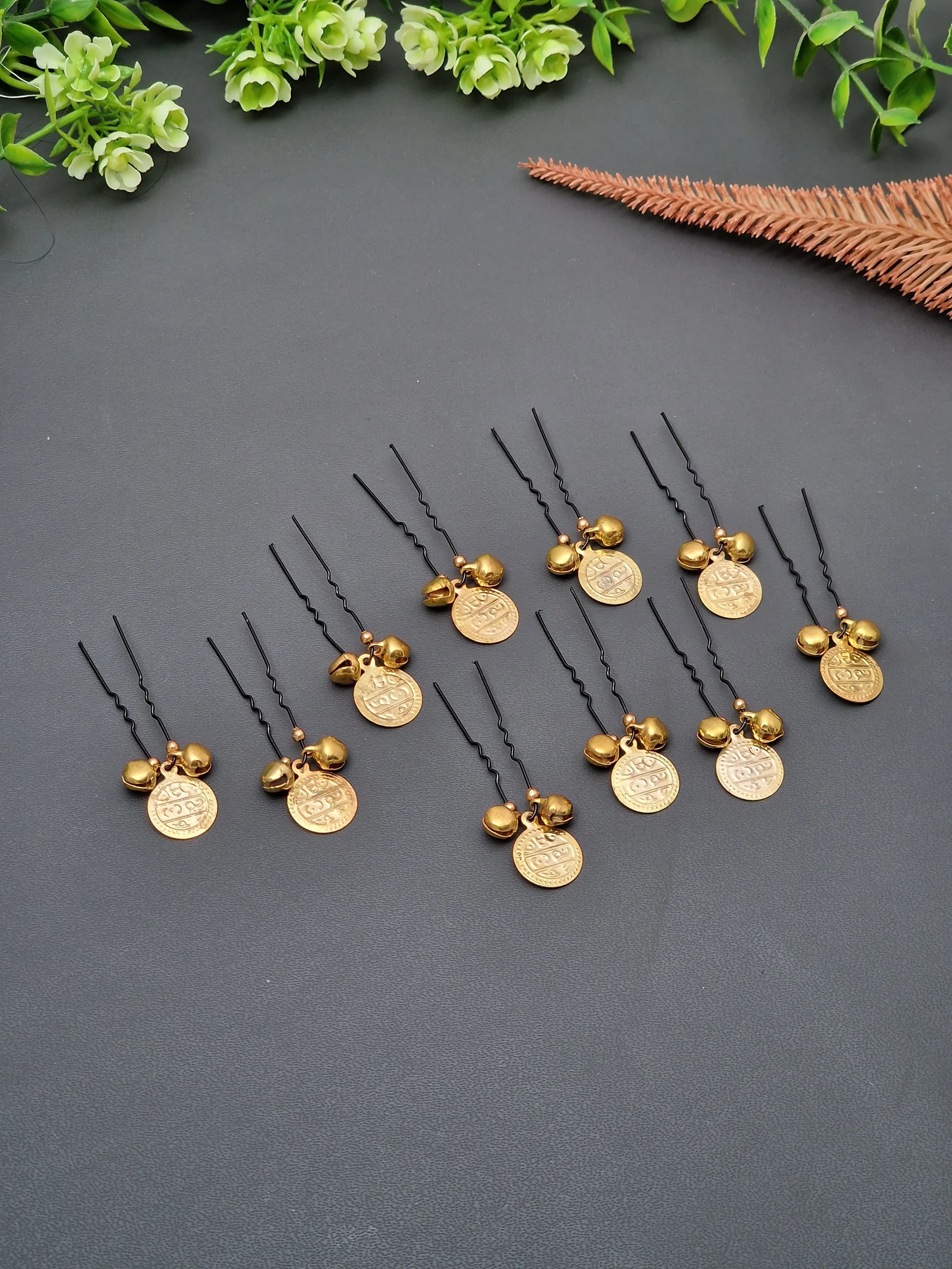 Golden Coin Dangle Hair Pin
