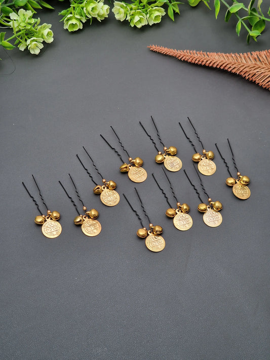 Golden Coin Dangle Hair Pin