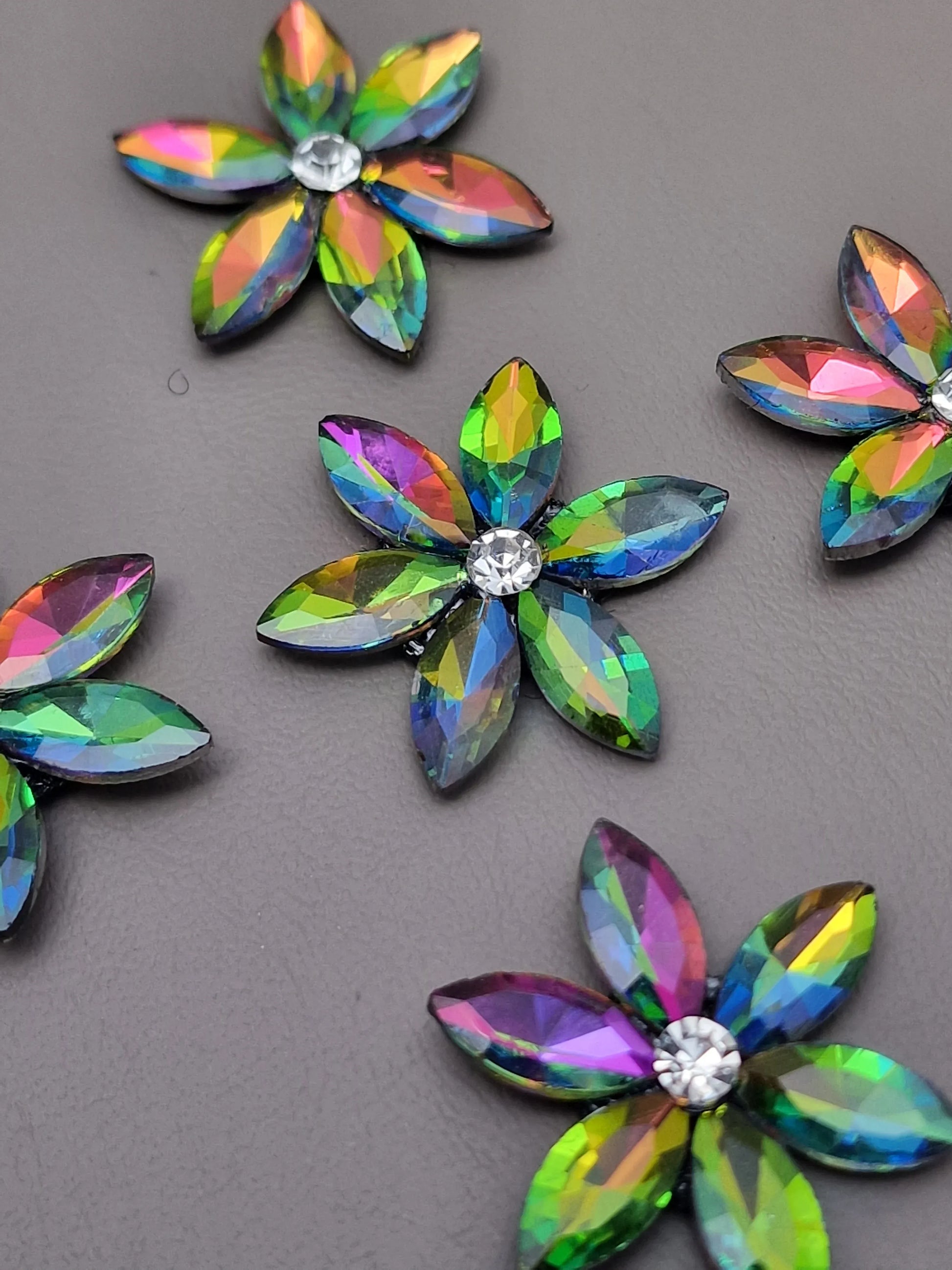 Iridescent Blossom Gems Hair Pin