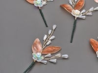 Copper Leaf & Crystal Hair Pin
