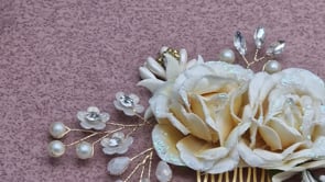 Off White Flower Hair Comb
