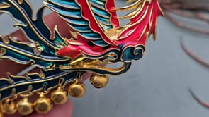 Peacock Fire Hair Clip